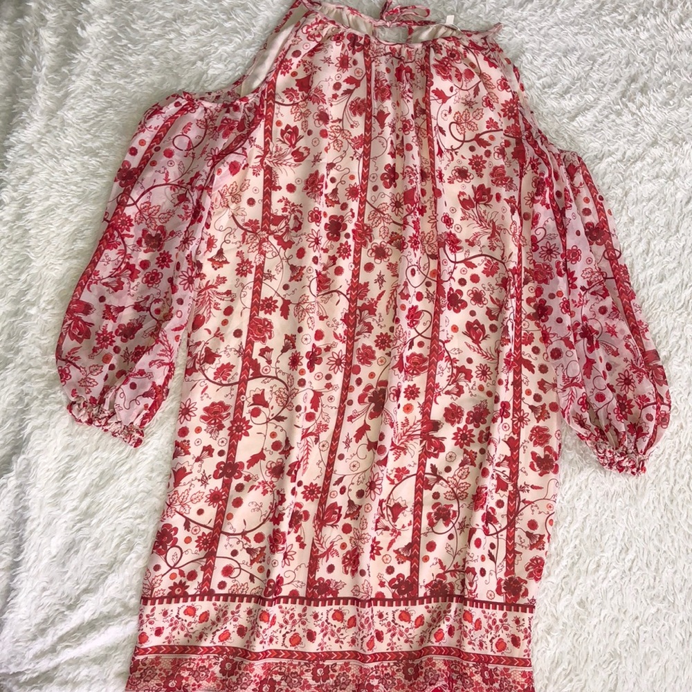 Max Studio Cold Shoulder Flower Print Dress.